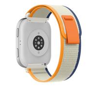 ZoRoll 22mm Bracelet pour Amazfit Bip Max/Active Max/GTR 4/3/2e/Cheetah Ultra, Souple Élastique Nylon Bracelet pour Amazfit Balance Ultra/Balance 3/2/1/T Rex3 48 mm/Bip 6 - Orange&blanc