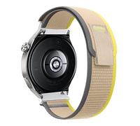 ZoRoll 22mm Bracelet pour Huawei Watch GT 6 46mm/6 Pro/GT5/gt4/gt3/Ultimate2/Buds, Souple Élastique Nylon Bracelet pour Huawei Watch 5 46MM/ 4 Pro/4/3 Pro - Jaune&Beige