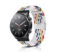 ZoRoll 22mm Bracelet pour Xiaomi Redmi Watch 5 Active/5 Lite/Watch S4/S3/Watch3/2/2 Pro,Tressée Nylon Bracelets pour Garmin Forerunner 265/Venu 4/3/Amazfit Bip 6/5 - Arc-en-Ciel Blanc