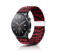 ZoRoll 22mm Bracelet pour Xiaomi Redmi Watch 5 Active/5 Lite/Watch S4/S3/Watch3/2/2 Pro, Tressée Nylon Braceletss pour Garmin Forerunner 265/Venu 4 - Tressé Nylon - Noir Rouge