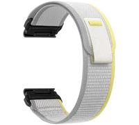 ZoRoll 22mm QuickFit Bracelet pour Garmin Fenix E/Fenix 8 47mm/7 Pro / 7/6 Pro / 6/5 Plus, Souple Élastique Nylon Bracelet pour Garmin Tactix 8 47mm/Descent G2/Epix - aune&Beige