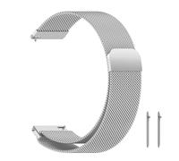 ZoRoll Bracelet 18mm Compatible avec Garmin Forerunner 265S/255S Music/Vivoactive 4S/Vivomove 3S, Inoxydable Metal Sangle de Remplacement magnétique Compatible avec Garmin Venu 2S/Move 3S - Argent