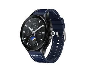 ZoRoll Bracelet 22mm Compatible avec Xiaomi Watch S4/S3/Watch 2/2 Pro/Redmi Watch 5 Active/5 Lite, Tressée Nylon Souple Silicone Sport Bracelet de Remplacemen pour Huawei GT 5 46mm - Bleu