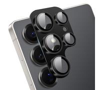 ZoRoll Caméra Arrière Protecteur Compatible avec Samsung Galaxy S25 Ultra, Alliage D'aluminium Caméra Lentille Coque HD Verre Trempé Protection Caméra Lentille pour Samsung Galaxy S25 Ultra - Noir