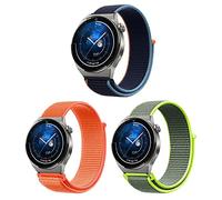 ZoRoll Nylon 22mm Bracelet pour Huawei Watch GT 7 46mm/7 Pro/GT 6/6 Pro/GT5 | 4/gt3/Ultimate2/Buds, 3 Pack Souple Élastique Bracelet pour Huawei Watch 5-46MM/4/4pro/3/2