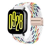 ZoRoll Nylon 22mm Bracelet pour Xiaomi Redmi Watch 5 Active/5 Lite/Watch S5 | Sangle Montre Bandes avec Fermeture Magnétique, Sport Bracelet pour Xiaomi Watch S5 /S4 /S3/2/2 Pro - Arc-en-ciel blanc