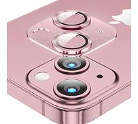 ZoRoll Protecteur Caméra Arrière Compatible avec iPhone 13/13 Mini - Coque Lentille en Alliage D'Aluminium avec Verre Trempé HD 9H pour Protection - Rose