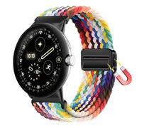 ZoRoll Tressé Bracelets Compatible avec Google Pixel Watch 4 45mm/Watch3 45MM, Nylon Bandes Fermoir Magnétique, Femme Homme Bracelet Montre pour Google Pixel Watch 3 45MM/Watch4 - Arc-en-ciel