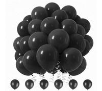 Zorplex 100 Ballons Pastel 12 pouces, Ballons Multicolores en Latex pour Anniversaire, Mariage, Baby Shower et Décorations de Fête (Noir)