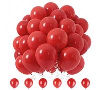Zorplex 100 Ballons Pastel 12 pouces, Ballons Multicolores en Latex pour Anniversaire, Mariage, Baby Shower et Décorations de Fête (Rouge)