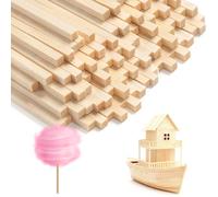 Zorplex 200 Pièces Bâtonnets Barbe à Papa, Bâtons Carrés en Bambou Naturel, Contact Alimentaire, Idéal pour Machine à Barbe à Papa, Bricolage, Modélisme et Travaux Manuels (Carré 30cm*4mm)