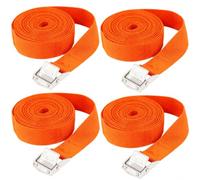 Zorplex 4 Pièces de Sangle Arrimage, 6m x 2.5cm, Sangle à Cliquet avec Boucle de Serrage, Sangle de Serrage Réglables, Sangles d'arrimage pour Moto, Voiture, Porte Vélo, Bagage, Noir (4, 600 * 2.5)