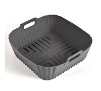 Zorplex Air Fryer Accessoires, 14 Pièces pour Ninja, Philips 6,2L, COSORI 5,5L/6L/6,2L/6,4L, Russell Hobbs 4,3L, Cecotec 5,5L/6L/6,5L, avec Dual Moule Silicone, pince, Papier Cuisson (14, Noir)