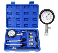 Zorplex Kit Testeur de Compression Cylindre 0-21 Bar / 0-300 PSI avec Manomètre, 4 Adaptateurs M10 M12 M14 M18 et Testeur de Bougie, Compressiomètre pour Voiture Moto Moteur Essence Outillage (Bleu)