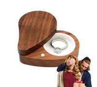 ZORQ Boîte à bagues coeur,boîte à bagues coeur en bois - Étui à bagues en forme de cœur en bois | Boîte à bibelots pour proposition, mariage, anniversaire, saint-valentin, étui à bijoux, boîte à