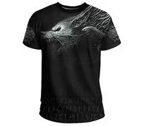 ZORQ Fenrir Wolf T-Shirt Hommes Valhalla Shirt Viking Runes Manches Courtes Odin Imprimé 3D Gym Muscle T-Shirt À Séchage Rapide Fitness Sport Shirt Top Vêtements,Fenrir b,XL
