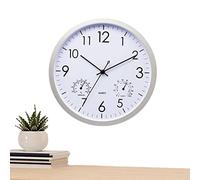 ZORQ Horloges extérieures étanches - Horloge Murale rétro étanche avec thermomètre - Grandes horloges murales, Horloge rétro silencieuse et résistante aux intempéries pour terrasse, Piscine, véranda
