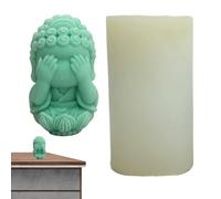 ZORQ Moule en silicone pour statue de Bouddha, bougie en cire de soja - Moule en silicone 3D recyclable | N'écoutez pas, parlez ou regardez, artisanat d'art en résine pour la fabrication artisanale de