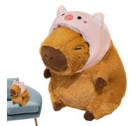 ZORQ Peluche Capybara, Peluche Capybara,Oreiller Capybara de Simulation Mignon - Oreiller de poupée Confortable, Oreiller Capybara Marron Doux pour et Adultes, décoration de la Maison
