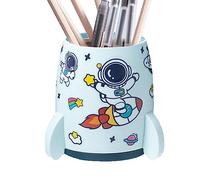 ZORQ Porte-gobelet à Crayons | Pot à Crayons Rocket Ship,Porte-Crayon Tasse avec Astronaute Autocollant Mignon Stylo Tasse fusée Haute capacité pour Pinceau Maquillage