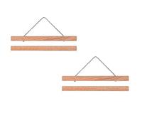 ZORR 2 Pack 40CM Magnetico Poster Immagini Telaio, Legno di Teak Cornice in Legno fai da Te Appendiabiti a Muro Moderno Manifesto Hanger per Scorrere Tela(40cm*2)
