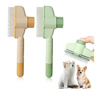 ZORTVUL Peigne Anti-Puces Pour Chats, 2 Pièces Peigne Anti-Puces Autonettoyant Pour Chat Et Chien, Brosse Multifonctionnelle Pour Chats Avec Bouton De Déclenchement Pour Poils Courts Et Longs