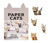 Zoruam Kit d'Origami Chat, 50 Feuilles pour Sculptures Animales en Papier 3D, Décorations Bureau et Maison, Cadeau Créatif pour Amateurs de Chats (grey)