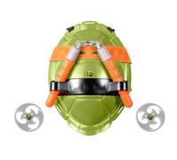 ZORUIS Costume de super-héros Ninja avec armes jouets, masques pour les yeux et coquillage pour enfants, fête d'Halloween, orange et vert