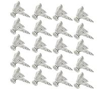Zorveiio Lot de 20 pieds de meubles en laiton de 3,8 x 3,8 cm, mini pieds de boîte, protecteurs d'angle décoratifs en métal, pieds de boîte vintage pour boîte cadeau, boîte en bois, matériel de boîte