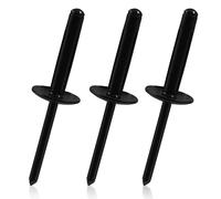 Zorveiio Lot de 50 rivets pop explosifs en aluminium noir à trois volets 3/16 grande bride, 1,9 x 2,5 cm, rivets aveugles à triple poignée, rivets explosifs pour kayak, automobile et meubles