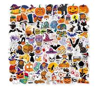 ZORVUJI 100 Stickers Halloween pour Enfants Imperméables Amusants Set de Stickers pour Ordinateur Portable Bouteille d'Eau Skateboard Décoration Effrayante