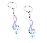 ZORVUJI Porte Clef Musique 2 Pièces Note Musique Porte Clef Metalmorphose Cadeau Professeur de Musique pour Musiciens Professeurs de Musique Femmes Hommes Garçons Filles Anniversaire Fête