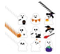 ZORVYN 108 Pièces Gommettes Fantômes Halloween Set Mignon pour Décoration Enfant Fête Enfants Cadeaux