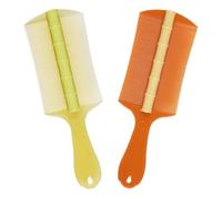 ZORVYN 2 PCS Peigne Anti-Pelliculaire et Anti-Poux Double Face avec Manche, Peignes Cheveux pour Hommes, Femmes, Adultes, Enfants, Chats et Chiens (Vert + Orange)