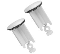 ZORVYN 2 pièces Bouchon Lavabo Universel Réglable en hauteur, en laiton avec caoutchouc, pour Cuisine, Bidet, et Baignoire, Bouchon Lavabo Salle de Bain, Bonde Lavabo (40mm) (Blanc)