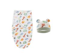 ZORVYN 2 Pièces Couverture d'Emmaillotage, Gigoteuse, Sac de Couchage, Lange pour Bébé, Naissance, Nourrisson, Nouveau-Né, Hiver (0-3 Mois, en 100% Coton)