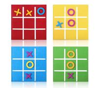 ZORVYN 4 Jeux Tic Tac Toe, Jeu de Morpion en Feutrine, Mini Morpion Coloré, Jouet Éducatif, Cadeau Anniversaire Enfant, Idéal pour Maison, École, Fête, Journée des Enfants (Multicolore)