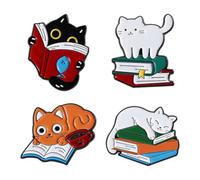 ZORVYN 4 pièces Épingles en Émail Amusants Broches en Émail Badge de Broches d'Animaux Mignons Adorable Badges en Émail Pins Décoratif pour Sac à Dos Vêtements