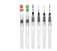 ZORVYN 6 Pcs Pinceaux Réservoir pour Aquarelle, Peinture à l'Eau, Mélange de Couleurs et Calligraphie, Stylos avec Réserve d'Eau