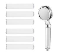 ZORVYN douchette remplaçable, 6 pièces, noyau en coton et filtre en PP, pommeau de douche, anti calcaire, shower filter, Osmose inverse, du chlore et du fluorure, des particules (9,5 x 2 cm)