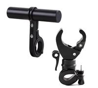 ZORVYN Kit Accessoires Vélo - 1× Extension de Guidon en Aluminium + 1× Support Universel pour Lampe - Fixation pour Éclairage Vélo, Lampe de Poche & Accessoires - Compatible VTT, VAE, Vélo de Route