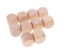 ZORVYN Lot de 10 Dés Vierges en Bois 30mm Grands Cubes à Personnaliser et à Décorer