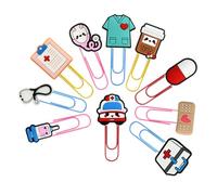 ZORVYN Lot de 10 Trombonnes à Thème Médical, Clips Mémo Colorés et Amusants, Cadeaux pour Infirmières, Étudiants en Médecine, Médecins, Enfants (Multicolore)