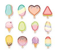 ZORVYN Lot de 12 blocs de 360 feuilles de notes autocollantes en forme de glace - Mini blocs-notes mignons pour école, bureau et cadeaux pour enfants