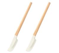 ZORVYN Lot de 2 Spatules en Silicone de Qualité Alimentaire, avec Poignée en Bois, pour la Cuisson, le Mélange, la Pâtisserie, et Maryse Silicone Spatule Cuisine (22,9 cm)