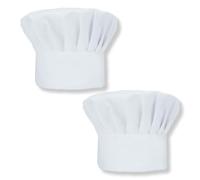 ZORVYN Lot de 2 Toques de Chef Réglables en Coton pour Hommes et Femmes (Blanc)