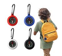 ZORVYN Lot de 4 Boussoles pour Enfants, Boussole de Randonnée avec Mousqueton, Porte-clés Boussole Portable pour Camping et Activités en Plein Air, Idéal comme Cadeau