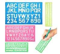 ZORVYN Lot de 4 pochoirs Lettres, majuscules et minuscules, pour Enfants, coloriage, Peinture, Apprentissage, Bricolage (Tailles Mixtes) (Couleurs Assorties)