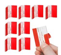 ZORVYN Lot de 8 charnières acrylique, petites en plastique auto-adhésives, pliables, mini invisible, pour armoire, couvercle d'aquarium, tiroir, présentoir, à faire soi-même (35 x 25 mm) (Transparent)
