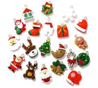 ZORVYN Miniatures Noël à Suspendre, 20 Pièces, Décoration Sapin, Deco de Noel, Deco Noel Sapin, Ornements de Noël en Résine, Inclus Bonhommes de Neige, Père Noël, Cloches, Flocons de Neige & Plus